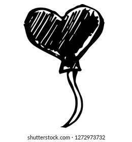 Vector Illustration of Hand Drawn Sketch of Heart for Valentines on Isolated Background