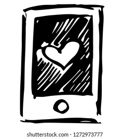 Vector Illustration of Hand Drawn Sketch of Heart for Valentines on Isolated Background