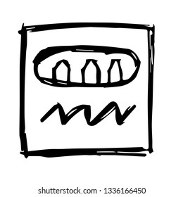 Vector Illustration of Hand Drawn Sketch of Crayon Icon on Isolated Background