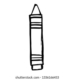 Vector Illustration of Hand Drawn Sketch of Crayon Icon on Isolated Background