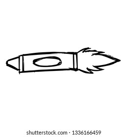 Vector Illustration of Hand Drawn Sketch of Crayon Icon on Isolated Background