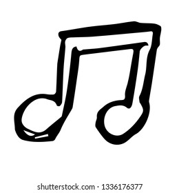 Vector Illustration of Hand Drawn Sketch of Note for Music Icon on Isolated Background