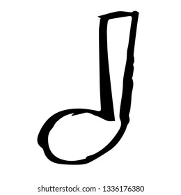 Vector Illustration of Hand Drawn Sketch of Note for Music Icon on Isolated Background