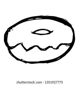 Vector Illustration of Hand Drawn Sketch of Donut Food Icon on Isolated Background