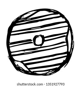 Vector Illustration of Hand Drawn Sketch of Donut Food Icon on Isolated Background