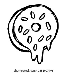 Vector Illustration of Hand Drawn Sketch of Donut Food Icon on Isolated Background