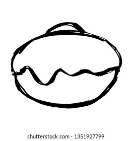 Vector Illustration of Hand Drawn Sketch of Donut Food Icon on Isolated Background
