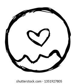 Vector Illustration of Hand Drawn Sketch of Donut Food Icon on Isolated Background