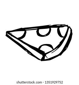 Vector Illustration of Hand Drawn Sketch of Pizza Food Icon on Isolated Background