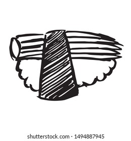Vector Illustration of Hand Drawn Sketch of Sushi Japanese Food Icon on Isolated Background