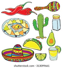 The vector illustration "hand drawn sketch illustration Mexico" for design