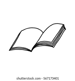 vector illustration hand drawn sketch of blank open notebook isolated on white background