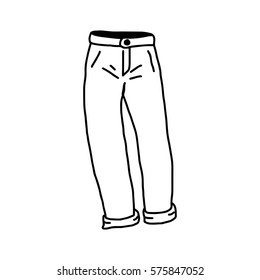 vector illustration hand drawn sketch of trousers isolated on white background
