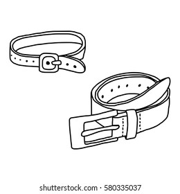 vector illustration hand drawn sketch of belt isolated on white background