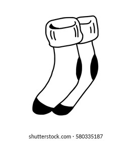 vector illustration hand drawn sketch of socks isolated on white background