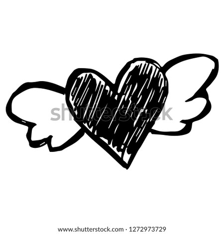 Vector Illustration of Hand Drawn Sketch of Heart for Valentines on Isolated Background