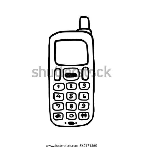 Vector Illustration Hand Drawn Sketch Mobile Stock Vector (Royalty Free