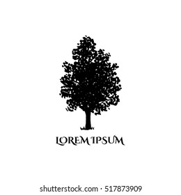 Vector illustration of a hand drawn sketched tree. Simple tree logo concept.