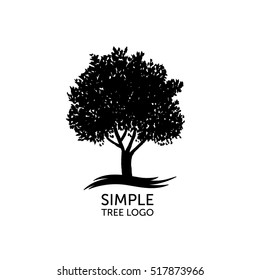 Vector illustration of a hand drawn sketched tree. Simple tree logo concept.