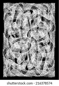 Vector illustration of hand drawn snake black & white pattern. Grunge pattern / Background. 