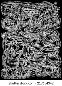 Vector illustration of hand drawn snake black & white pattern. Grunge pattern / Background. 