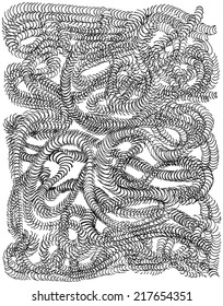 Vector illustration of hand drawn snake black & white pattern. Grunge pattern / Background. 