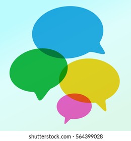 Vector illustration - Hand drawn speech bubble in flat design. Speech bubble colorful set