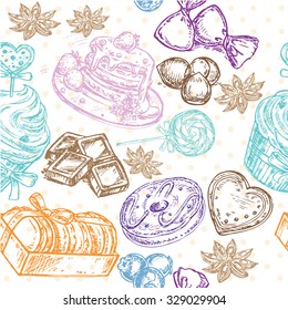 The vector illustration "hand drawn sweet seamless pattern" for design