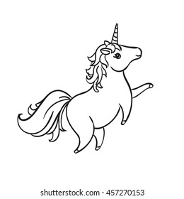 Vector Illustration of a Hand Drawn Unicorn Doodle