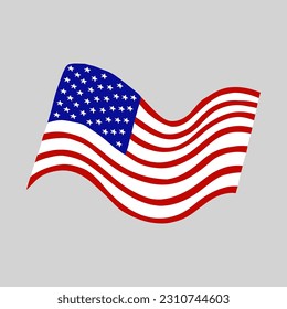 Vector illustration of hand drawn USA flag.