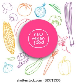 Vector Illustration of Hand Drawn Vegetables 