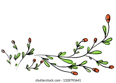 Vector illustration of hand drawn wild flowers for text.