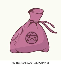 Vector illustration of a hand drawn witchs pouch