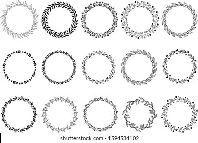 Set Black Laurels Frames Branches Vintage Stock Vector (Royalty Free ...