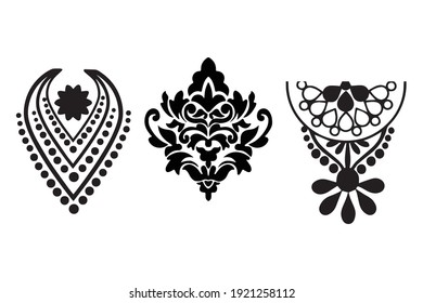 Vector illustration of hand drawn wreaths. Cute doodle floral wreath frame set