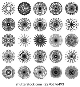 Vector illustration of hand drawn wreaths.