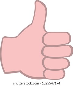 Vector illustration of hand emoticon with thumb up