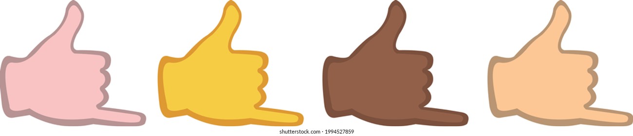 Vector illustration of hand emoticons making shaka gesture