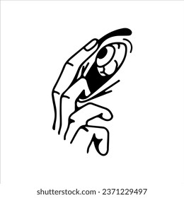 vector illustration of hand with eyes concept