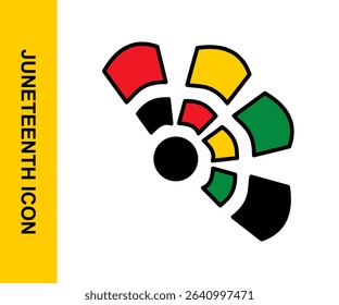 Vector illustration of a hand fan with African-inspired patterns. A beautiful cultural symbol, perfect for Afrocentric or Juneteenth-themed designs.