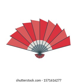 Vector illustration of a hand fan. Icon of fan for web design, printing and other.