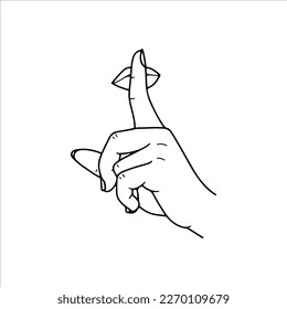 vector illustration of hand with female lips

