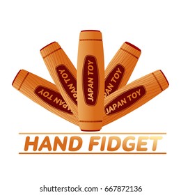 Vector illustration hand fidget jammer. A traditional Japanese toy kururin. Hand tricks. Icons, shortcuts, banners, brochures, business templates. Vector illustration isolated on white background.