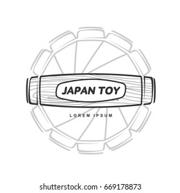 Vector illustration hand fidget jammer. A traditional Japanese toy kururin. Hand tricks. Icons, shortcuts, banners, brochures, business templates. Vector illustration isolated on white background.
