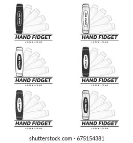 Vector illustration hand fidget jammer. A traditional Japanese toy kururin. Hand tricks. Icons, shortcuts, banners, brochures, business templates. Vector illustration isolated on white background.