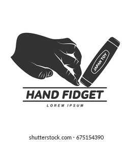 Vector illustration hand fidget jammer. A traditional Japanese toy kururin. Hand tricks. Icons, shortcuts, banners, brochures, business templates. Vector illustration isolated on white background.
