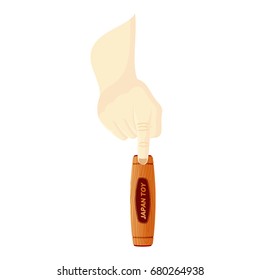 Vector illustration hand fidget jammer. A traditional Japanese toy kururin. Hand tricks. Icons, shortcuts, banners, brochures, business templates. Vector illustration isolated on white background.