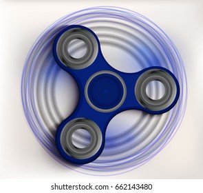 Vector illustration with hand fidget spinner spinner. Image can be used for design packaging, wraps, banners and labels. Illustration on white background.