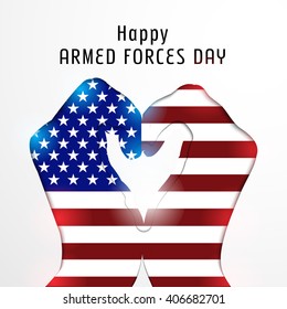 Vector illustration of a Hand fill with USA Flag  for Armed Forces Day.