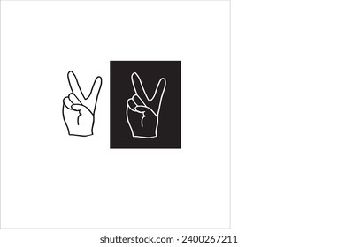 vector illustration of hand fingers, black and white colors, white and black background